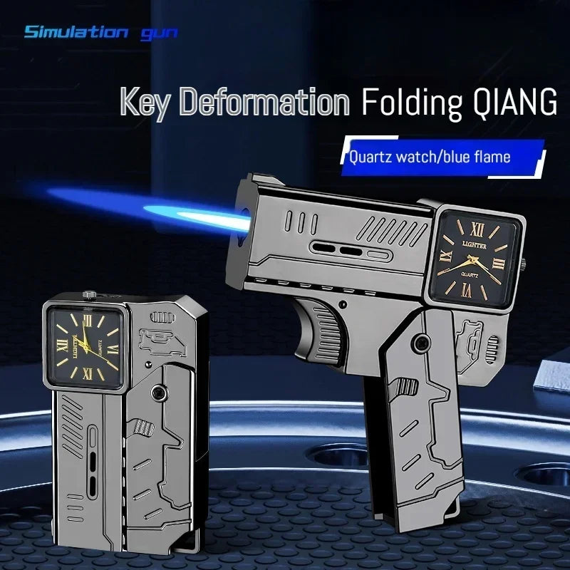 Cool Folding Watch Spray Gun Lighter