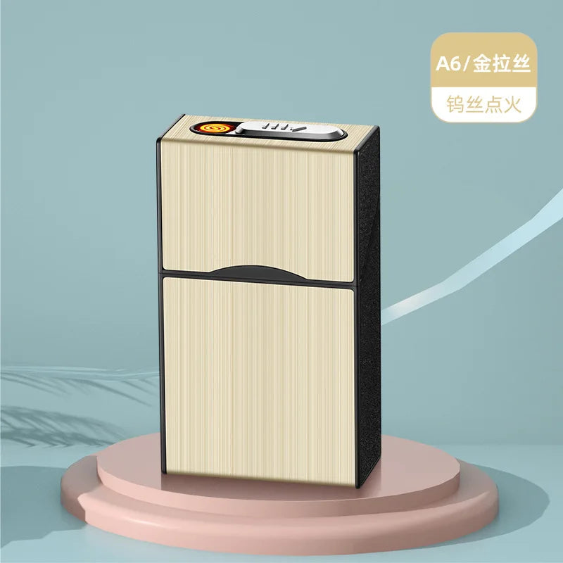 20 Thick Cigarette Case USB Charging Lighter