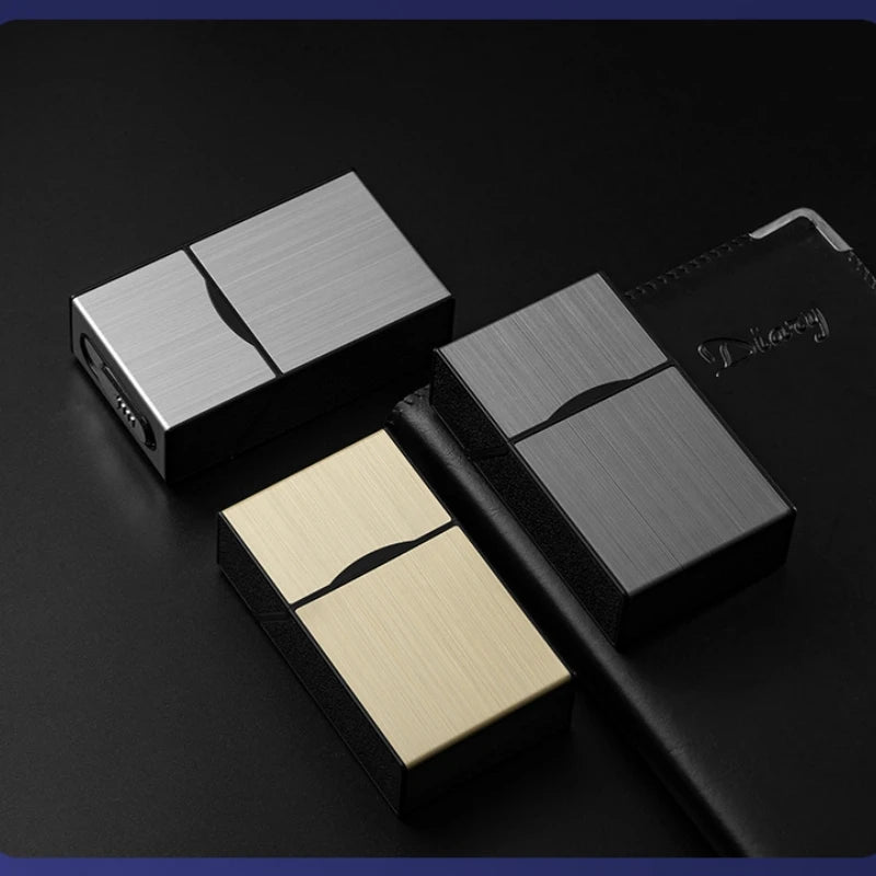20 Thick Cigarette Case USB Charging Lighter