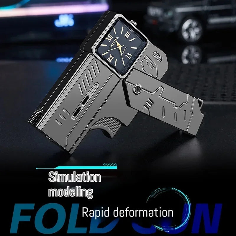 Cool Folding Watch Spray Gun Lighter