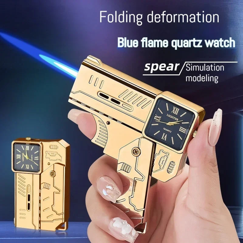 Cool Folding Watch Spray Gun Lighter