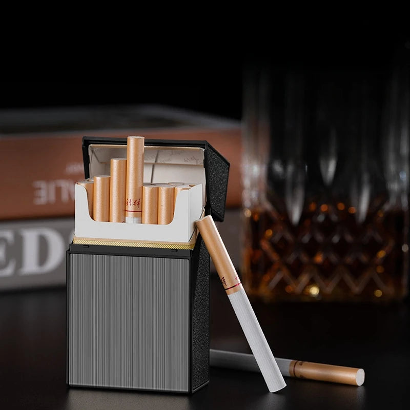 20 Thick Cigarette Case USB Charging Lighter