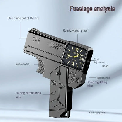 Cool Folding Watch Spray Gun Lighter