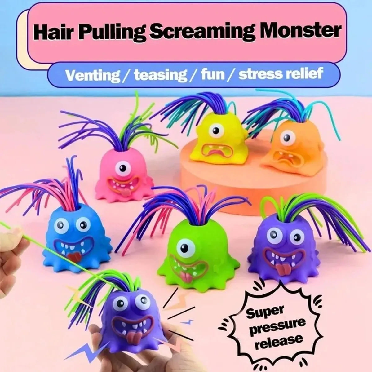Hair Pulling Screaming Monster Toy
