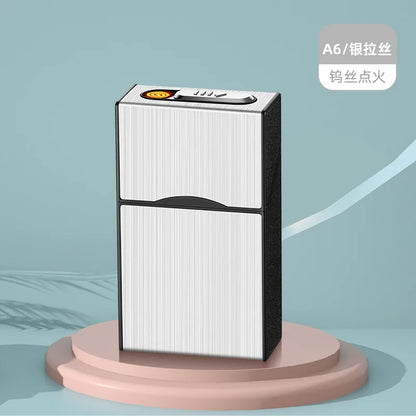 20 Thick Cigarette Case USB Charging Lighter