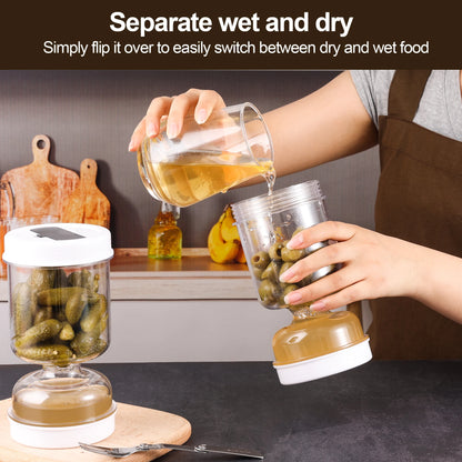 Pickle Strainer Container Hourglass Jar